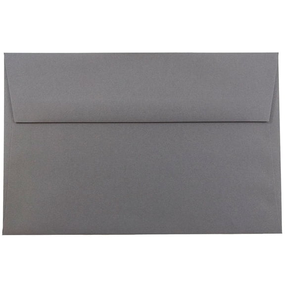 JAM Paper A9 Envelopes, 5 3/4 x 8 3/4, Dark Gray, 25/Pack