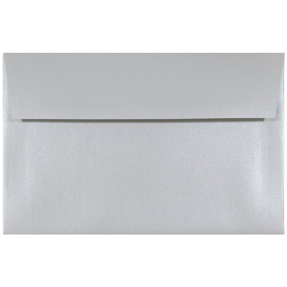 JAM Paper A9 Envelopes, 5 3/4 x 8 3/4, Silver Metallic, 25 per Pack