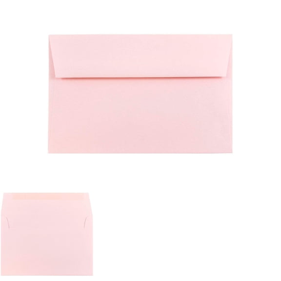 JAM Paper A9 Premium Invitation Envelopes - 5.75 x 8.75 Inches - Baby Pink Pastel - 50 Envelopes Per Pack