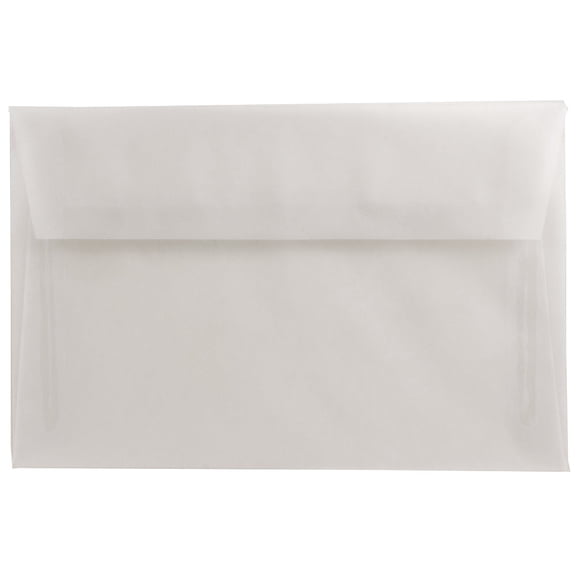 JAM Paper A9 Translucent Envelopes, 5 3/4 x 8 3/4, Clear, 25/Pack