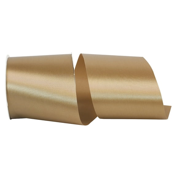 JAM Paper All Occasion Antique Bronze Polyester Allure Single Face Satin Ribbon, 1800" x 4"