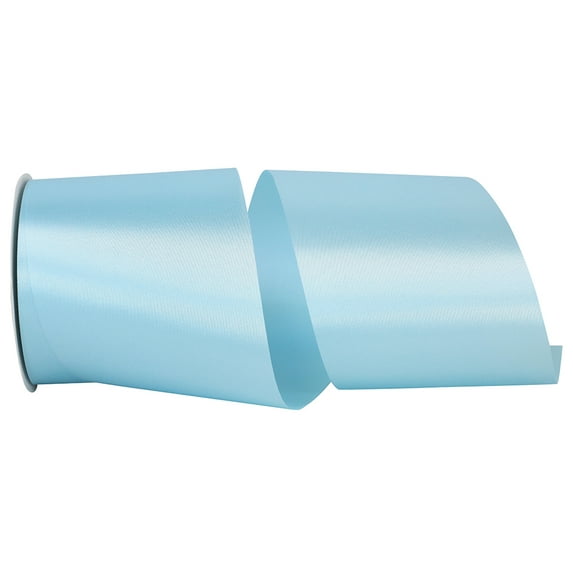 JAM Paper All Occasion Baby Blue Polyester Allure Single Face Satin Ribbon, 1800" x 4"