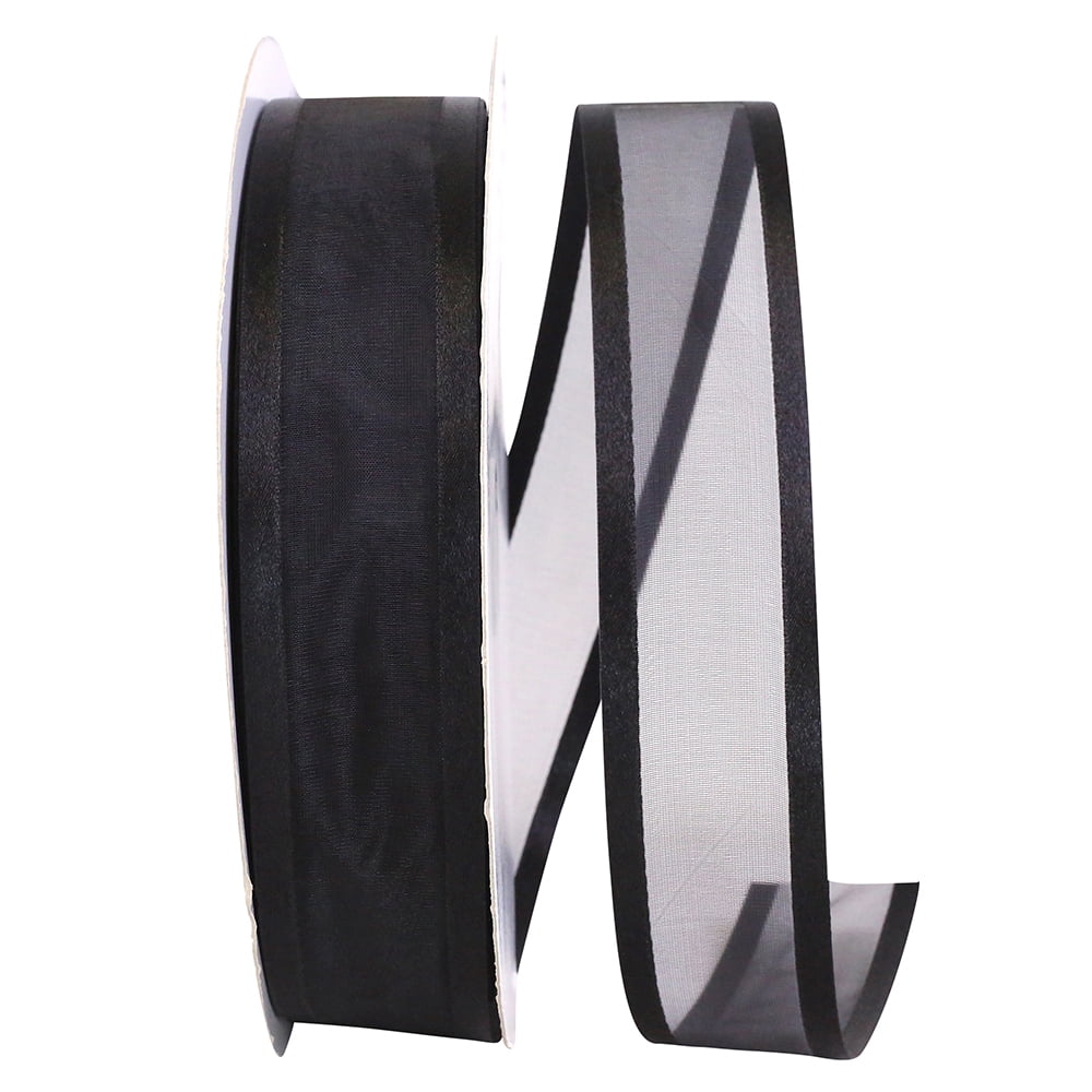 JAM Paper All Occasion Black Nylon Ribbon, 3600 x 1.5