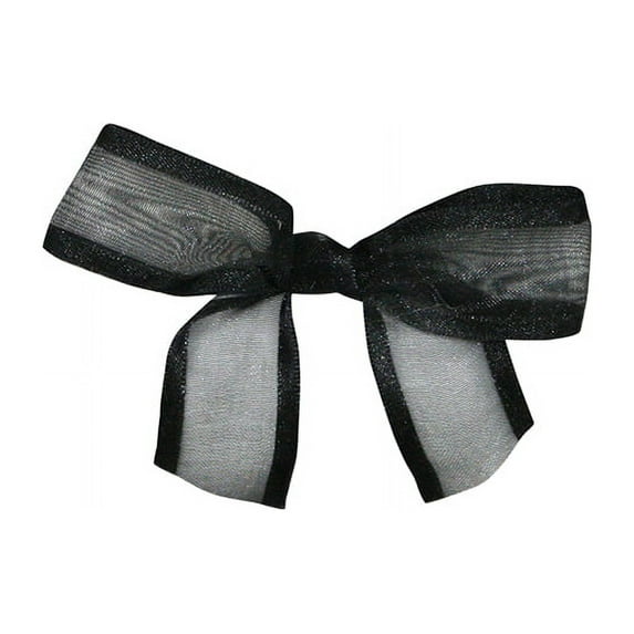 JAM Paper All Occasion Black Nylon Twist Tie Sheer Bows, (100/Pack) 9.63"