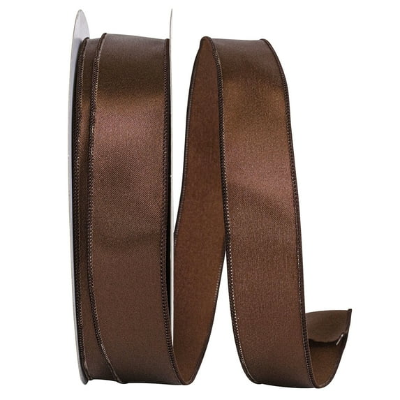 JAM Paper All Occasion Brown Polyester Satin Ribbon, 1800" x 1.5"