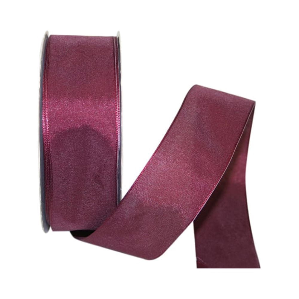 JAM Paper All Occasion Burgundy Polyester Ribbon, with Linen Touch Mono 1800" x 1.5"
