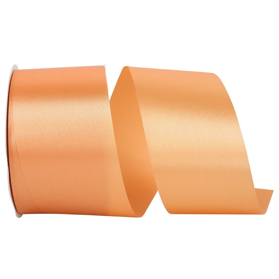 JAM Paper All Occasion Cantaloupe Orange Polyester Allure Single Face Satin Ribbon, 1800" x 2.5"