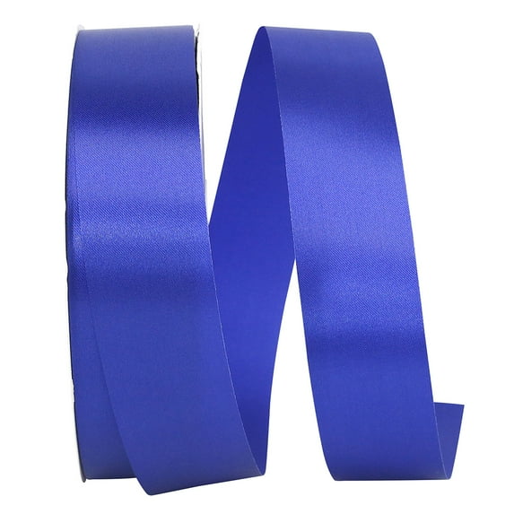 JAM Paper All Occasion Cobalt Blue Polyester Allure Single Face Satin Ribbon, 3600" x 1.37"