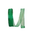 thumbnail image 1 of JAM Paper All Occasion Emerald Green Nylon Woven Sheer Ribbon, 900" x 0.62", 1 of 5