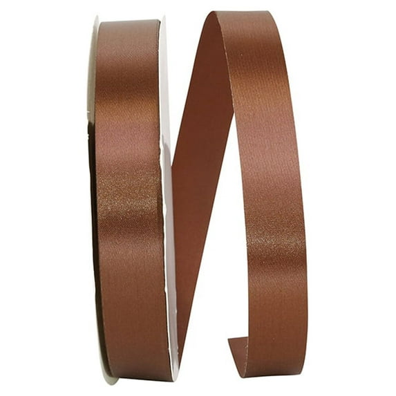 JAM Paper All Occasion Light Brown Polyester Allure Single Face Satin Ribbon, 3600" x 0.87"