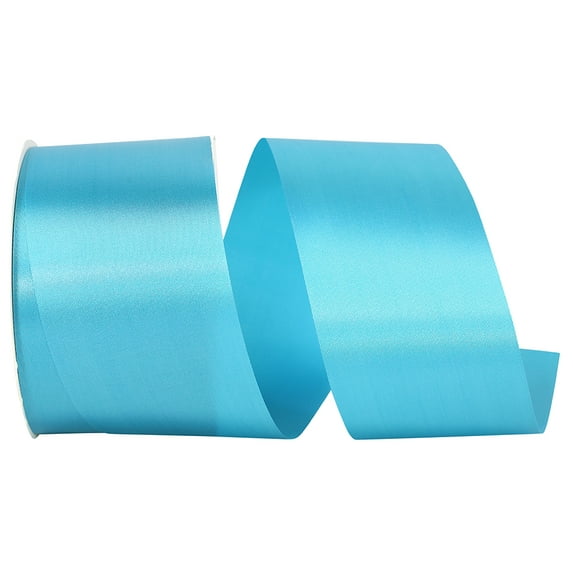 JAM Paper All Occasion Maya Blue Polyester Allure Single Face Satin Ribbon, 1800" x 2.5"
