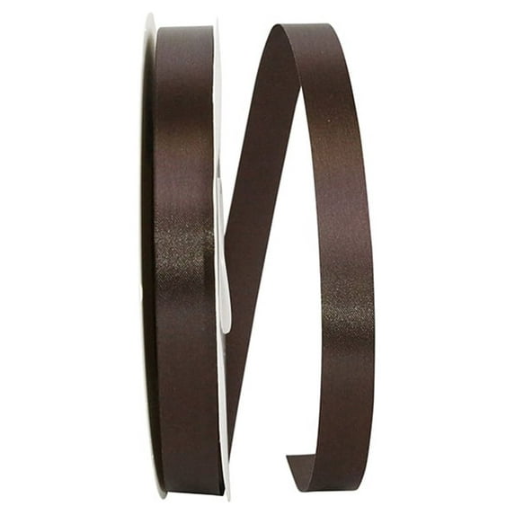 JAM Paper All Occasion Mocha Brown Polyester Allure Single Face Satin Ribbon, 3600" x 0.62"