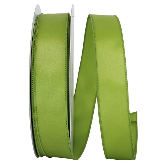 JAM Paper All Occasion Moss Green Polyester Satin Ribbon, 1800" x 1.5"
