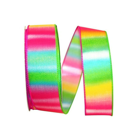 JAM Paper All Occasion Multi-color Polyester Stripes Ribbon, 720" x 1.5"
