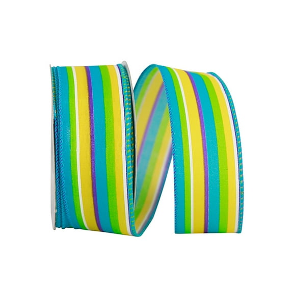 JAM Paper All Occasion Multi-color Polyester Stripes Ribbon, 720" x 1.5"