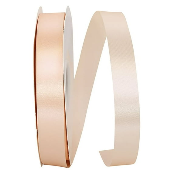 JAM Paper All Occasion Petal Peach Polyester Allure Single Face Satin Ribbon, 3600" x 0.87"