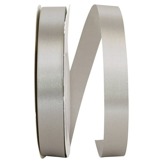 JAM Paper All Occasion Pewter Grey Polyester Allure Single Face Satin Ribbon, 3600" x 0.87"