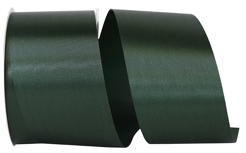 Solid Color Dark Green Satin Ribbon, 1-1/2 Inches x 25 Yards Fabric Satin Ribbon for Gift Wrapping, Crafts, Hair Bows Making, Wreath, Wedding Party