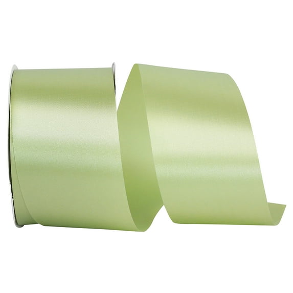 JAM Paper All Occasion Pistachio Green Polyester Allure Single Face Satin Ribbon, 1800" x 2.5"
