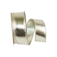 thumbnail image 1 of JAM Paper All Occasion Platinum Gold Polyester Christmas Metallic Ribbon, 10yd x 1.5in, 1/Pack, 1 of 1
