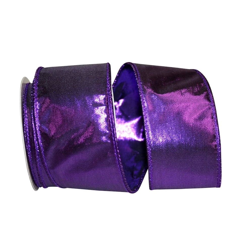 JAM Paper All Occasion Purple Nylon Luxury Ribbon, 10yd x 2.5in, 1/Pack