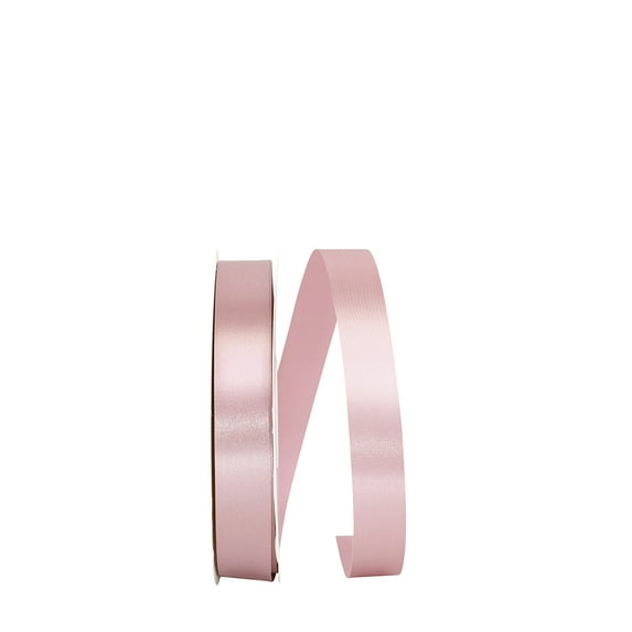 JAM Paper All Occasion Rose Quartz Pink Polyester Allure Single Face Satin Ribbon, 3600" x 0.87"
