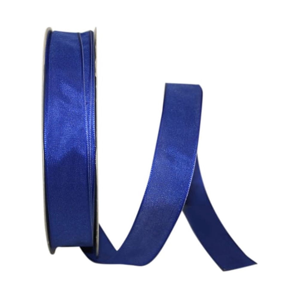 JAM Paper All Occasion Royal Polyester Ribbon, with Linen Touch Mono 1800" x 0.87"