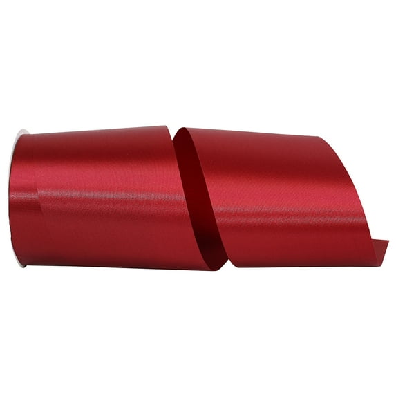 JAM Paper All Occasion Sherry Red Polyester Allure Single Face Satin Ribbon, 1800" x 4"