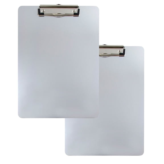 JAM Paper Aluminum Clip Boards, Silver Clipboards, 2/Pack, 9 x 12.5