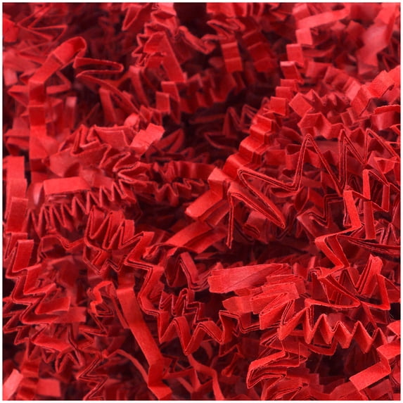JAM Paper Arts & Craft Crinkle Cut Shred Tissue Paper, 2 oz, 1/Pack, Red
