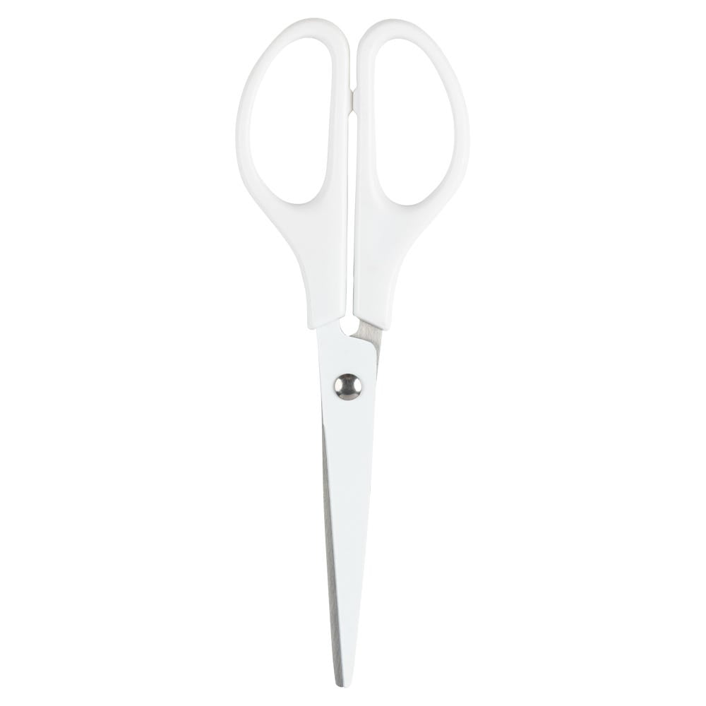 JAM Paper Arts & Crafts Scissors, 6 3/4 in, White, Ergonomic Handle & Stainless Steel Pointed Tip Blades, 1 Pack