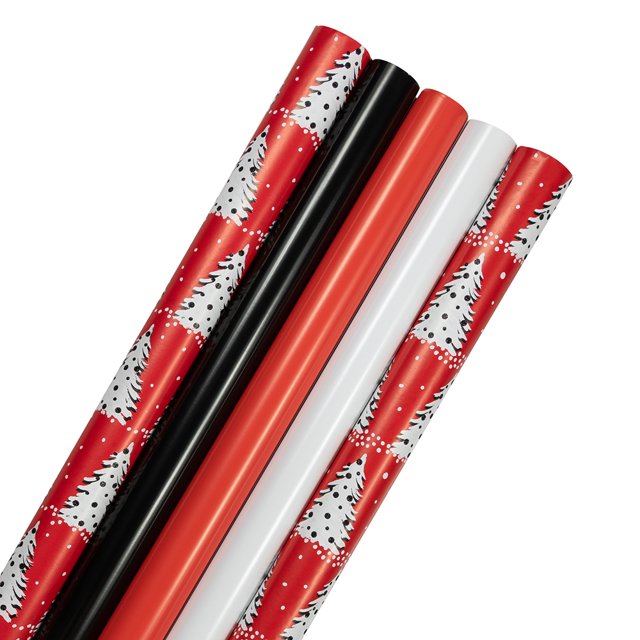 JAM Paper Assorted Christmas Wrapping Paper, 115 Sq Ft Total, Modern