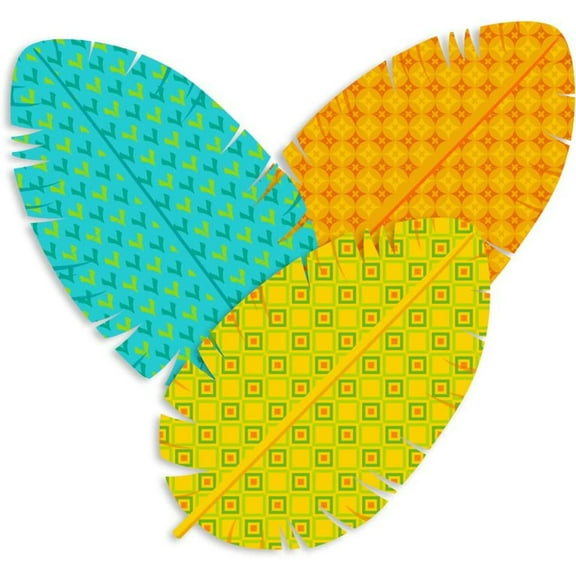 JAM Paper Back to School Multicolored Feather Paper Cut-Out Decorations for Teachers, 5.5 x 5.5, 36 fasle