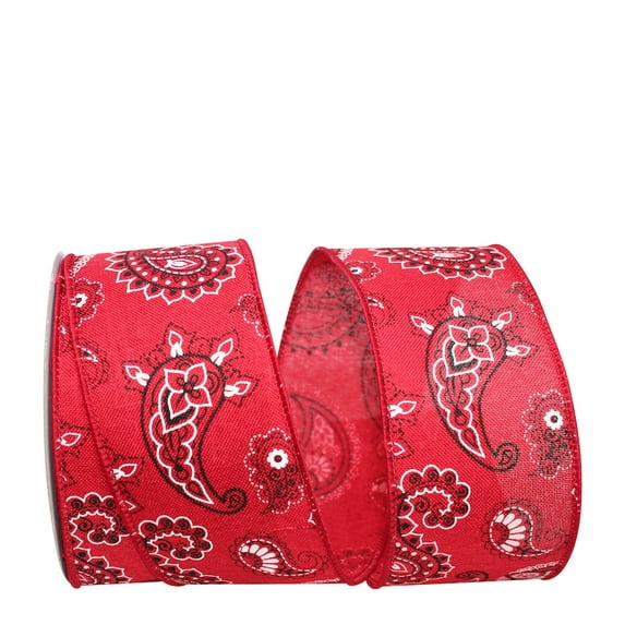 JAM Paper Bandana Birthday Red Polyester Ribbon, 360" x 2.5"