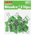 thumbnail image 1 of JAM Paper Binder Clips, Small, 3/4 inch (19 mm), Green, 10/Pack, 1 of 6