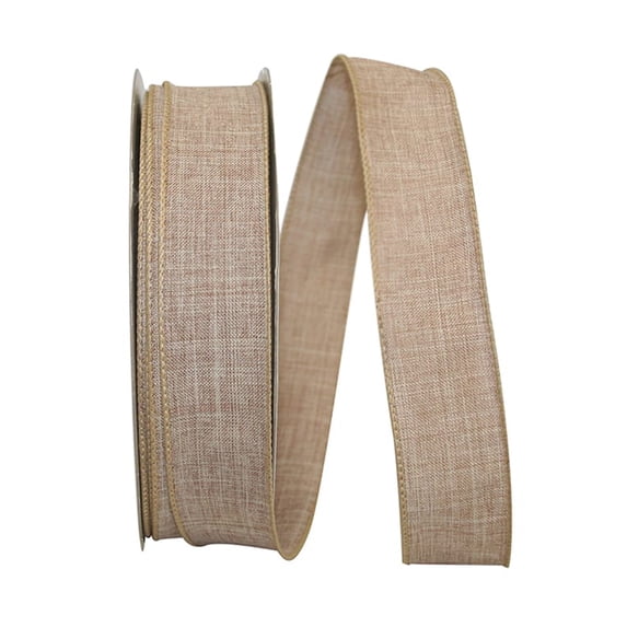 JAM Paper Birthday Beige Polyester Ribbon, 1800" x 1.5"