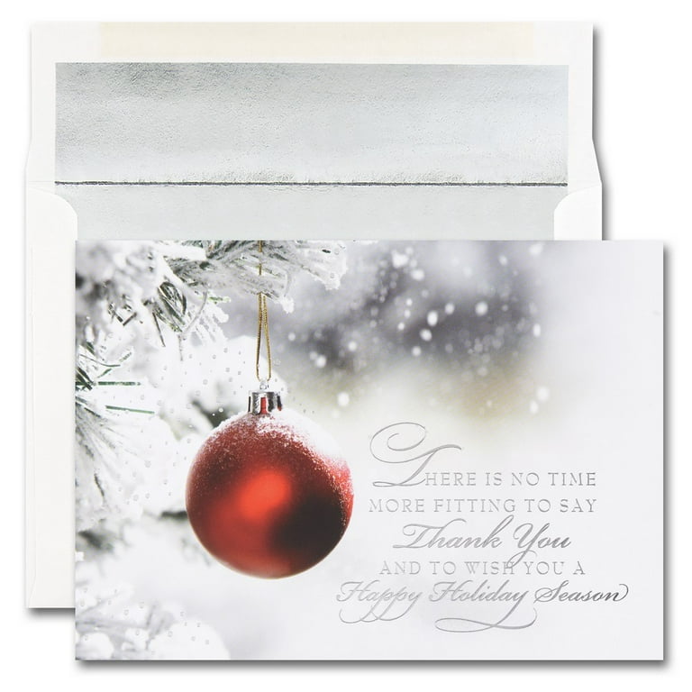 JAM Paper Blank Christmas Cards Matching Envelopes Set Thank
