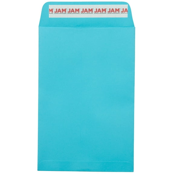 JAM Paper Blue Open End Colored Catalog Envelopes with Peel and Seal Closure, 6" x 9" 500 Per Pack