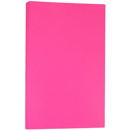 JAM Paper Bright Legal Paper, 8.5x14, 100/Pack, 32lb Fuchsia Pink