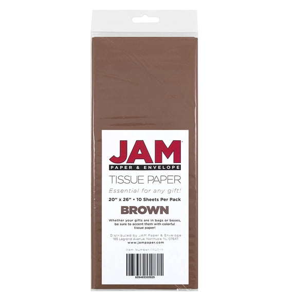 JAM Paper Brown Paper Gift Wrap Tissues, (20 Count)