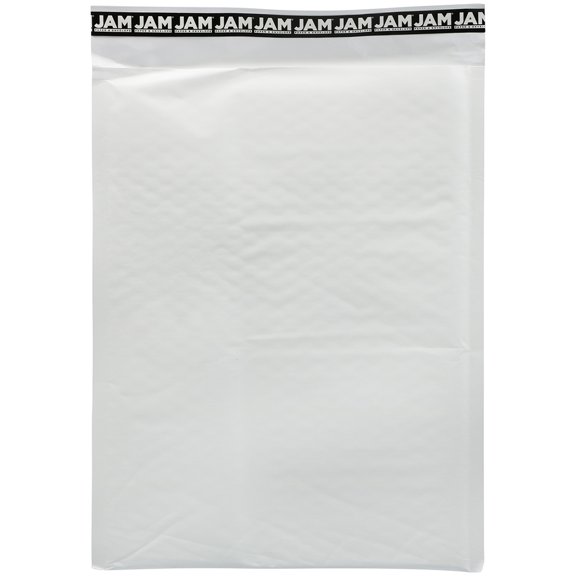 JAM Paper Bubble Lite Padded Mailers, Size 5, 10 1/2 x 14 1/2, White Kraft, 25/Pack