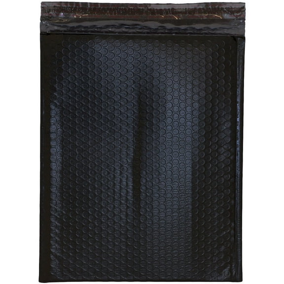 JAM Paper Bubble Mailers, 10 x 13, Black Matte, 12/Pack, Peel & Seal