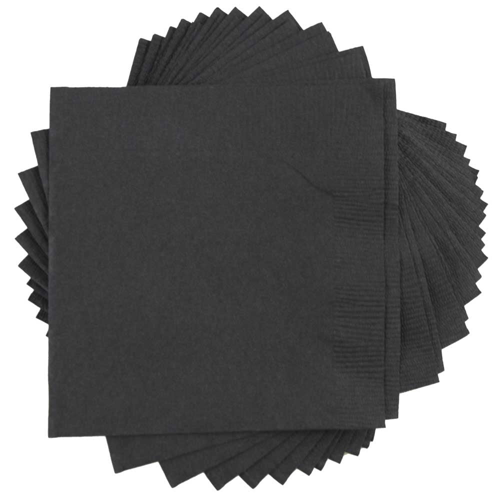 JAM Paper Bulk Medium Lunch Napkins, 6 1/2 x 6 1/2, Black, 480/Box