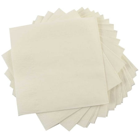 JAM Paper Bulk Medium Lunch Napkins, 6.5x6.5, 480/Box, Ivory