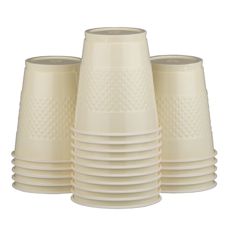 JAM Paper Bulk Plastic Cups, 12 oz, Ivory, 200 Cups/Box