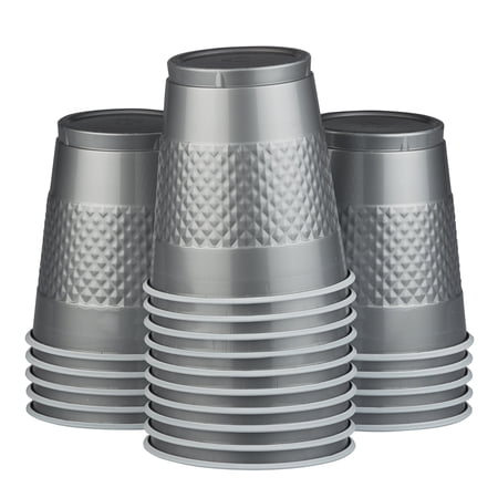 JAM Paper Bulk Plastic Cups, 12 oz, Silver, 200 Cups/Box