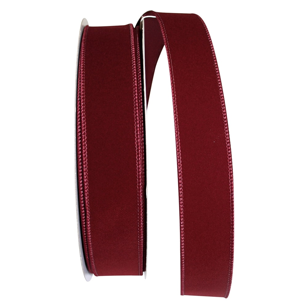 JAM Paper Burgundy Christmas Red Velvet Ribbon, 50yd x 1.5in, 1/Pack