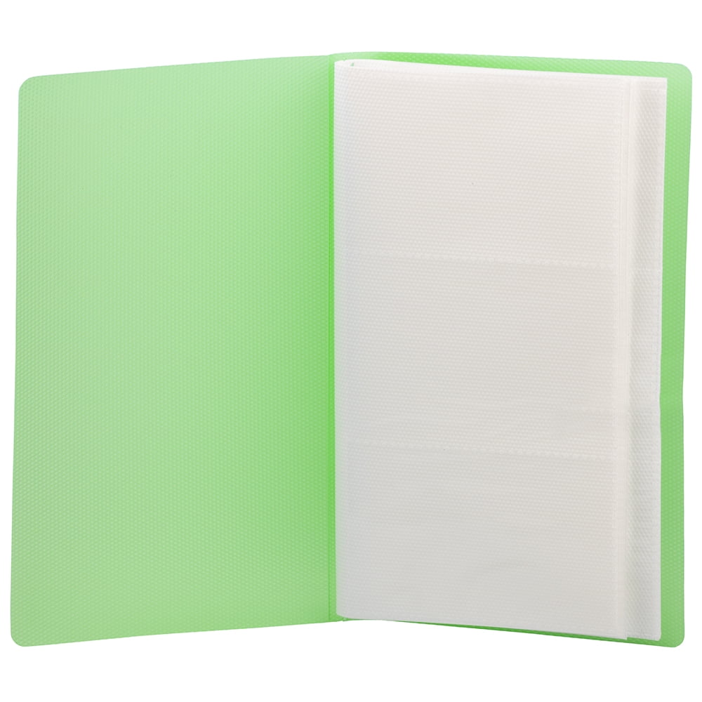 JAM Paper Business Card Book, 4 x 7 1/4, 72 Card Capacity, Green, 12/Pack