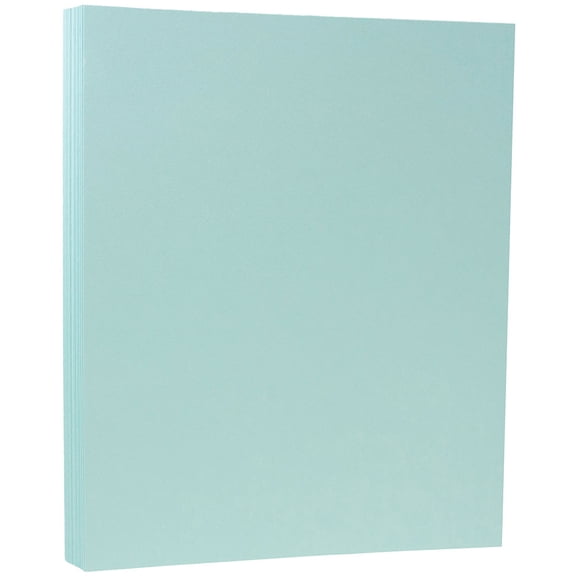 JAM Paper Cardstock, 8 1/2 x 11, 100lb Aqua Blue, 50 per Pack