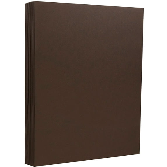 JAM Paper Cardstock, 8 1/2 x 11, 130lb Chocolate Brown, 25/Pack